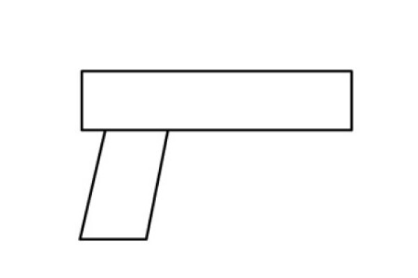 How to draw a simple toy gun for children