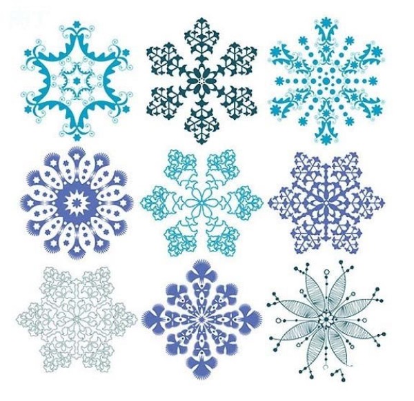 Simple strokes of snowflakes