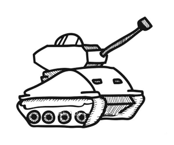 Simple and cute tank drawing pictures