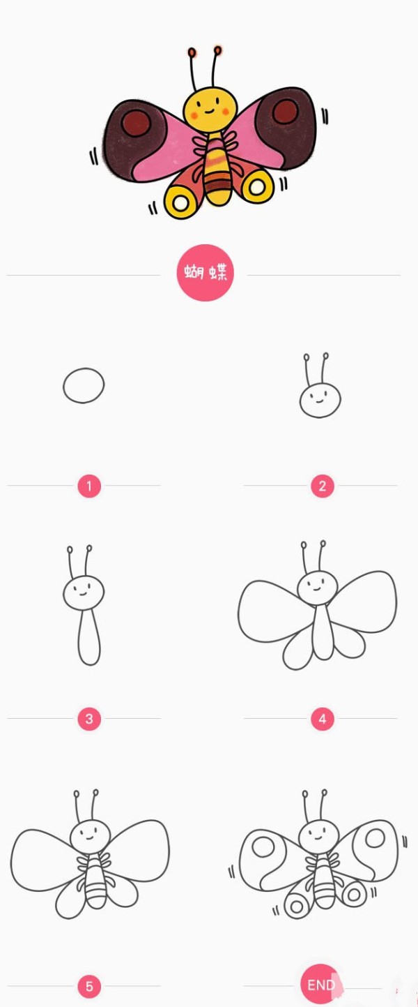 How to draw butterflies in simple strokes