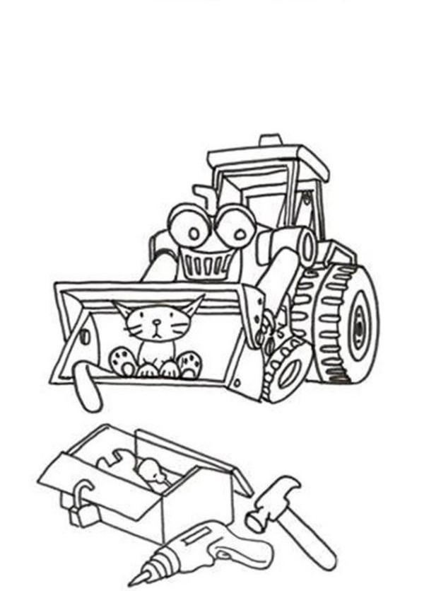 Cartoon engineering vehicle simple drawing picture