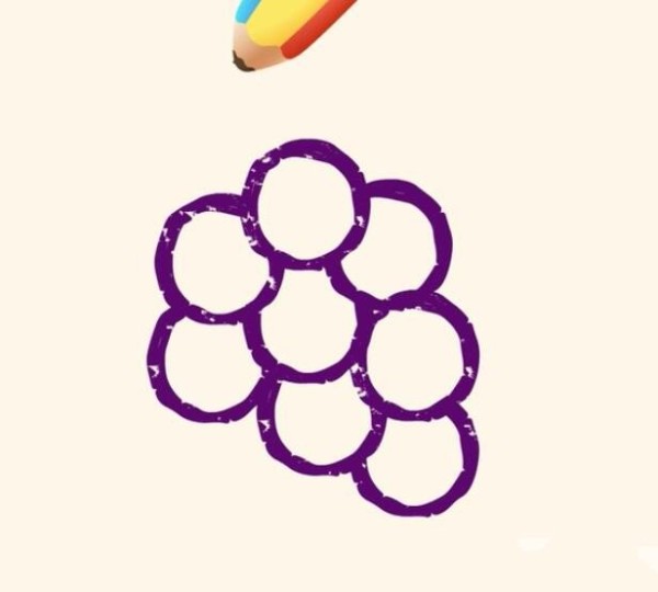 Magical simple drawing grapes