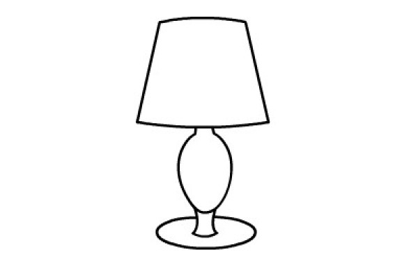 How to draw table lamp with simple strokes for children