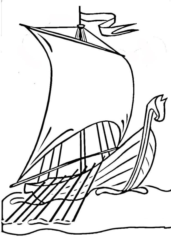 Viking ship simple strokes