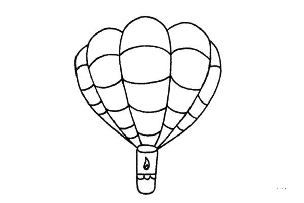 A set of beautiful simple drawing pictures of hot air balloons