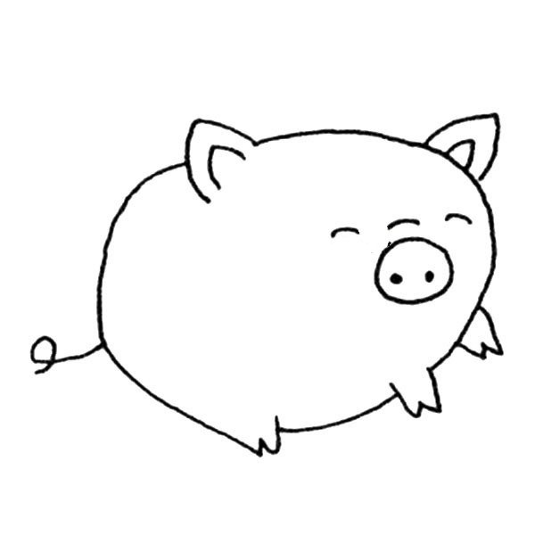 A set of cute pig simple drawing pictures