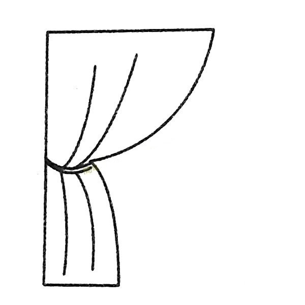 Complete collection of simple drawings of curtains and drawing steps