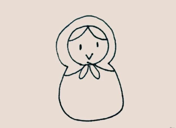 Simple drawing of Russian matryoshka doll