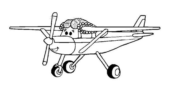 Cartoon propeller airplane simple drawing