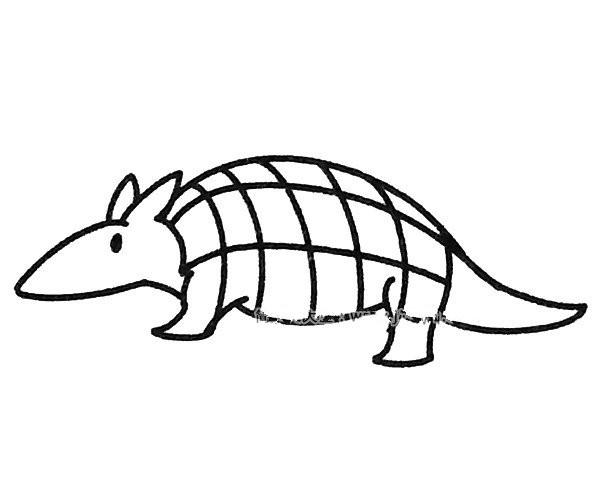 A set of simple drawing pictures of pangolins