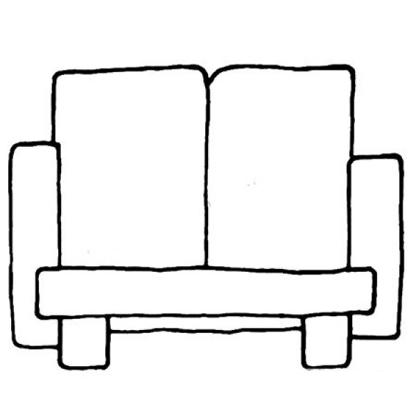 How to draw a sofa with simple strokes