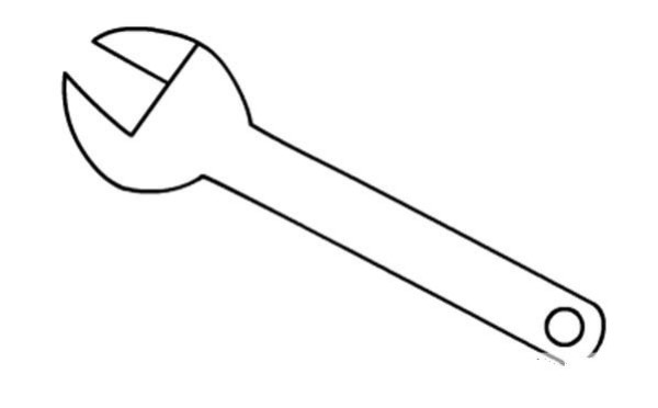 How to draw a simple wrench