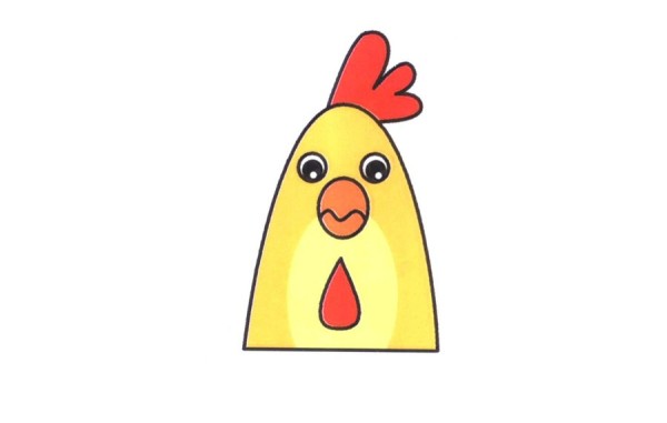 How to draw a simple rooster for young children