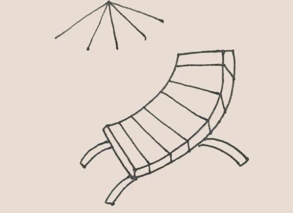 Simple drawing beach chair