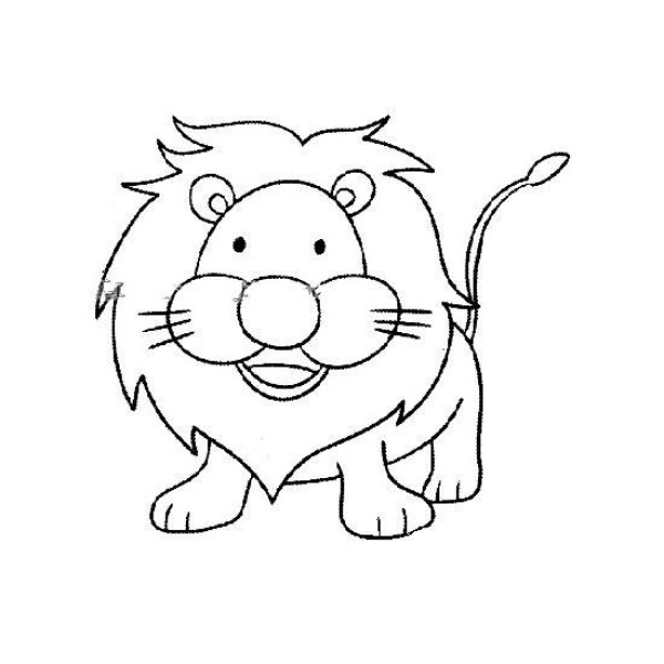 Mighty lion simple strokes picture