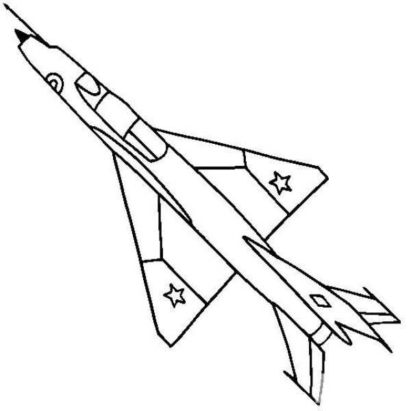 Complete collection of simple drawings of fighter jets MiG-21