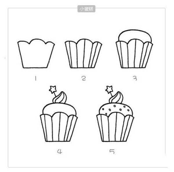 Simple drawing tutorial of small cake