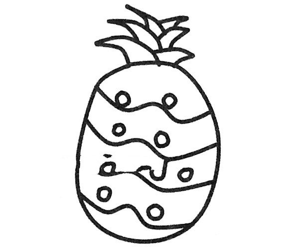 Five beautiful simple drawing pictures of pineapples