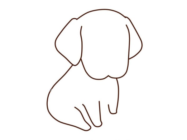 Draw a cute beagle with simple strokes