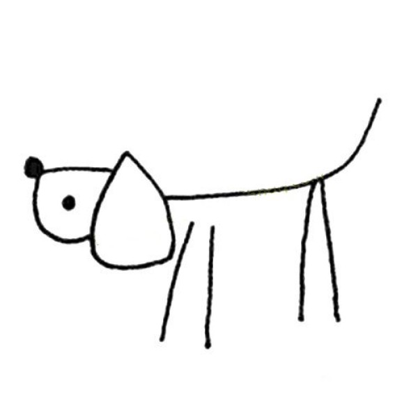 Simple line drawing puppy