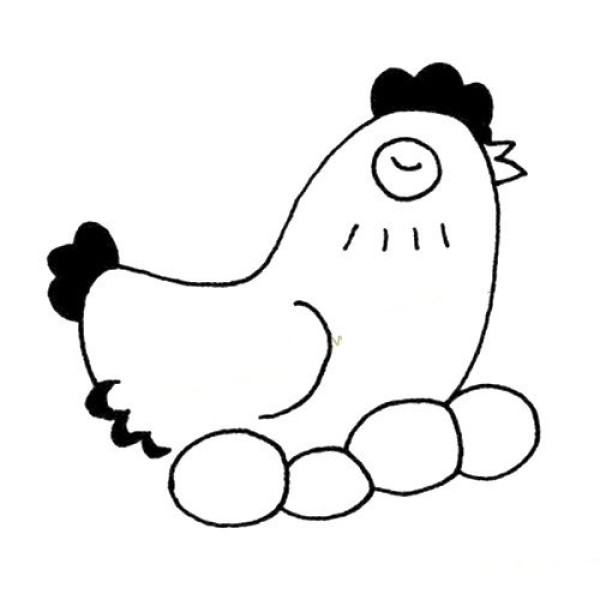 Simple drawing of hen