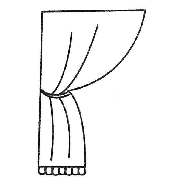 Complete collection of simple drawings of curtains and drawing steps