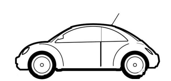 Simple drawing of means of transportation Simple drawing of car body