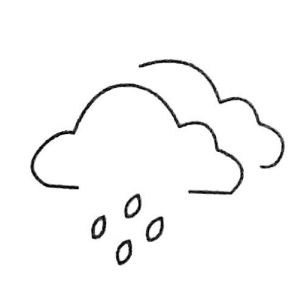 A complete collection of simple strokes of raindrops and the steps of how to draw them