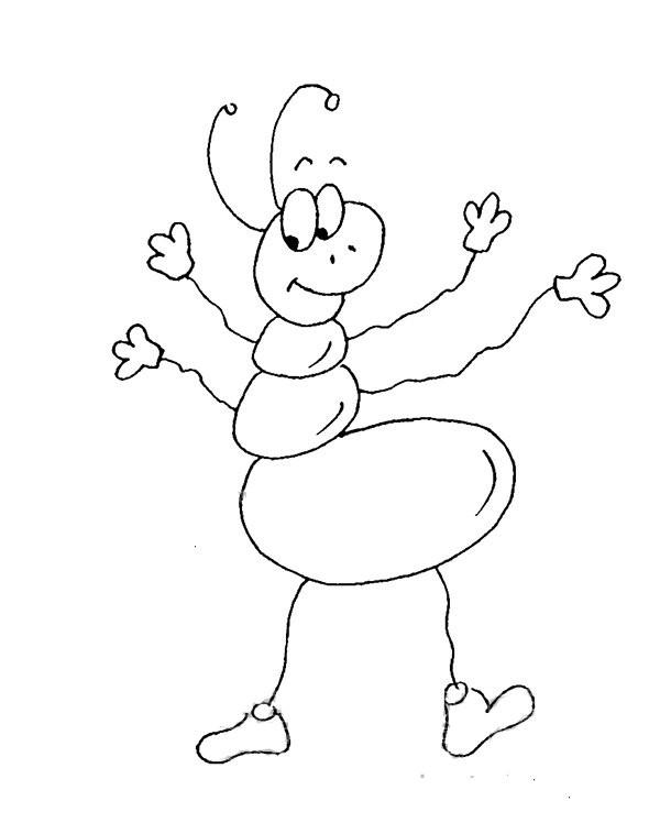 Simple drawing picture of cartoon ant