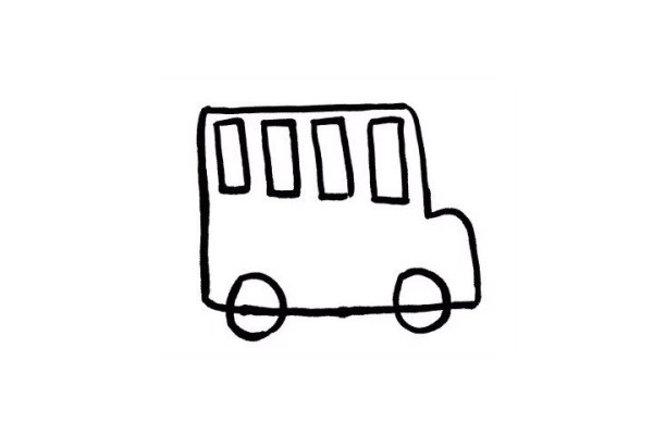 How to draw a school bus in simple strokes