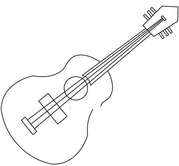 Childrens simple drawing of guitar