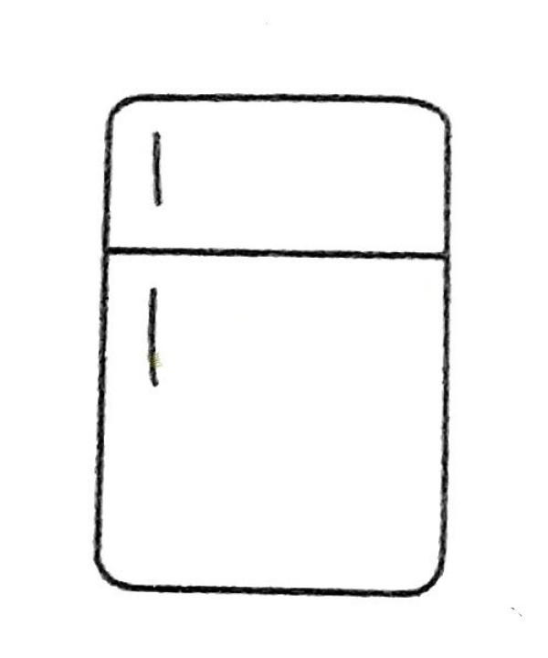 Complete collection of simple drawings of refrigerators and drawing steps