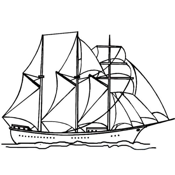 Complete collection of simple drawings of transportation vehicles and simple drawings of sailing boats