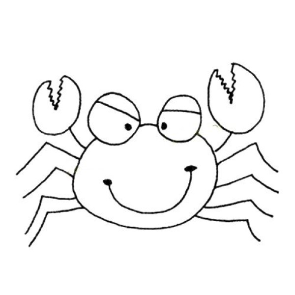 Happy crab simple drawing picture