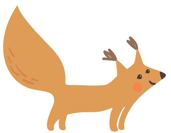 Cute squirrel simple strokes picture