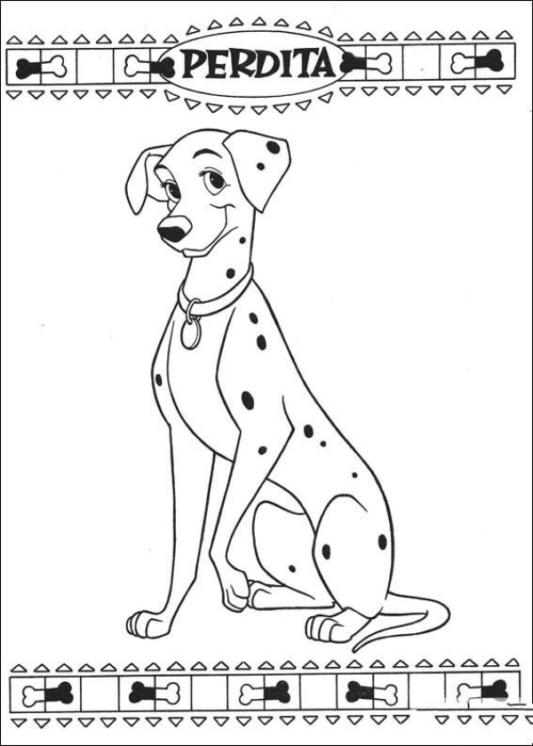 Beautiful Dalmatian simple drawing picture