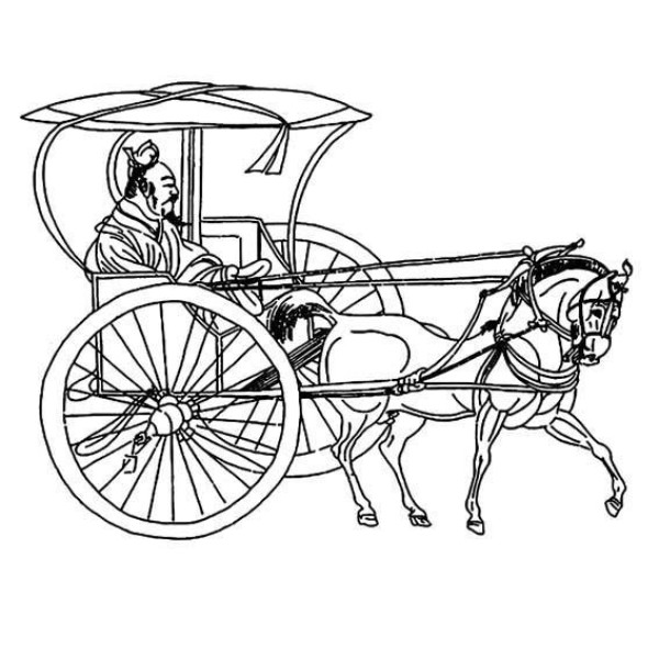 Simple strokes of ancient Chinese carriages