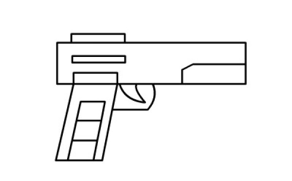 How to draw a simple toy gun for children