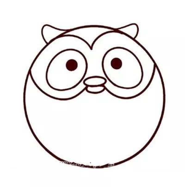 Draw a simple owl in seven steps