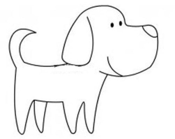 Childrens simple drawing of animal puppy Cute puppy simple drawing