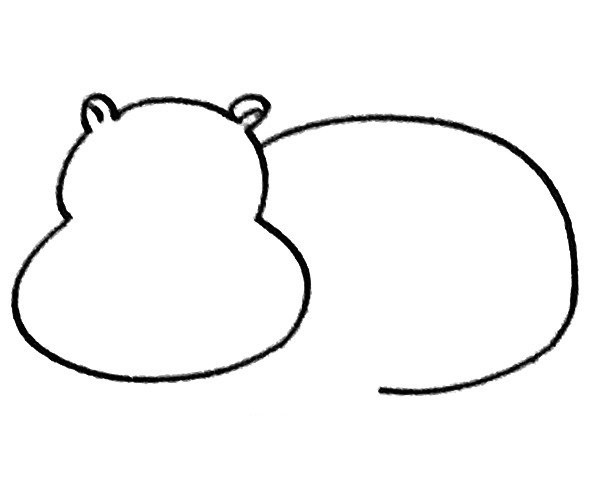 Learn to draw a hippopotamus in four steps