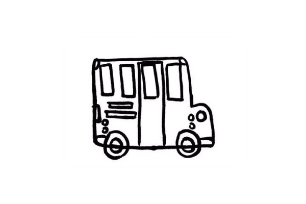 How to draw a school bus in simple strokes