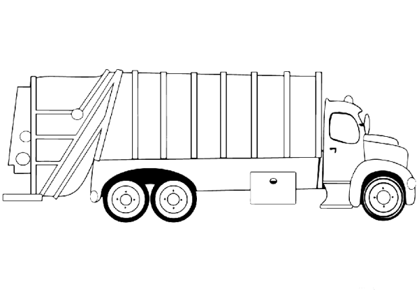 How to draw a garbage truck in simple strokes