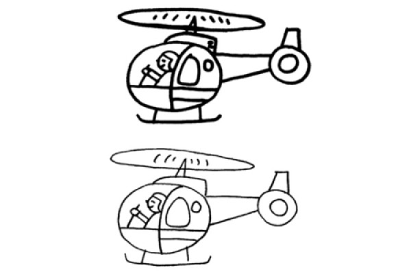 How to draw a cartoon helicopter