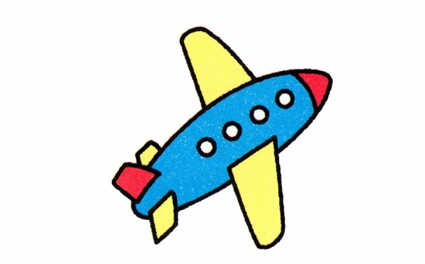 Simple drawing method of cute airplane