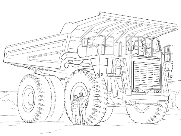 Dump Truck Simple Drawing Picture