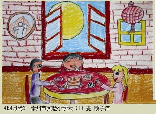 Sixth grade children’s drawings for Mid-Autumn Festival: Bright Moonlight