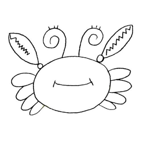 Confused crab simple drawing picture