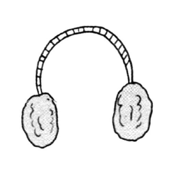 Simple drawing of winter elements earmuffs