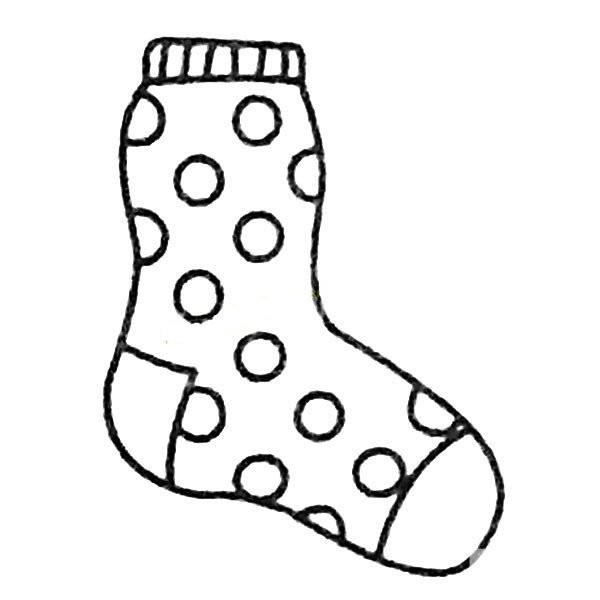 Complete collection of simple drawings of socks and drawing steps